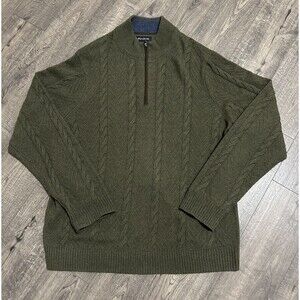 Jos. A. Bank Olive Green Zip Up Sweater